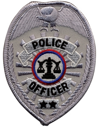 POLICE OFFICER Badge Patch - Silver - 2.5''x3.5''