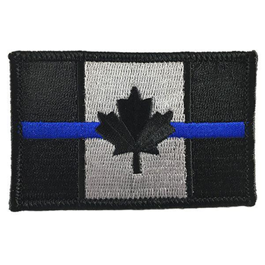 Canadian Thin Blue Line Patch, 2 x 3 Inches, Sew On
