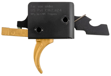 CMC Triggers 91501GF Drop-In Gold Finger Single-Stage Curved Trigger with 3-3.50 lbs Draw Weight & Gold Finish for AR-15,AR-10 Ambidextrous