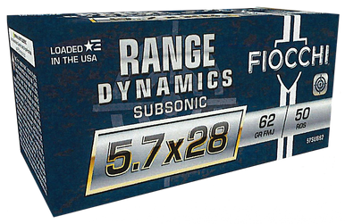 Fiocchi 57SUB62 Range Dynamics Subsonic 5.7x28mm 62gr Full Metal Jacket 50 Rounds