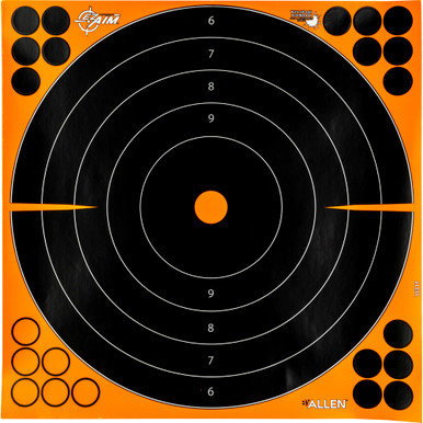EZ-Aim 1531725 Splash Reactive  Self-Adhesive Paper Black/Orange 12"x12" Bullseye 25 Pack