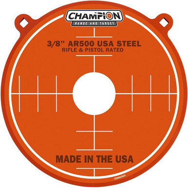 Champion Targets 44913 Center Mass Gong 15" Pistol/Rifle Gray AR500 Steel Gong 3/8" Thick Hanging