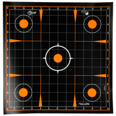 EZ-Aim 1531410 Splash Reactive  Self-Adhesive Paper Black/Orange 12"x12" Sight-In Grid 10 Pack