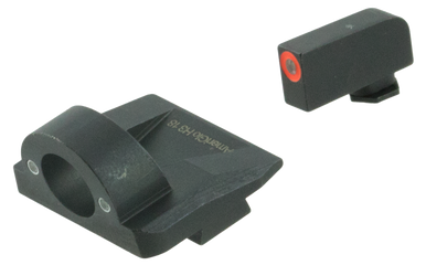 AmeriGlo GL5225 Ghost Ring Sight Set for Glock  Green Tritium Orange Outline Front Sight-Green Tritium Rear Sight