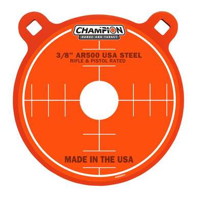 Champion Targets 44903 Center Mass Gong 8" Rifle Gray AR500 Steel Gong 0.38" Thick Hanging