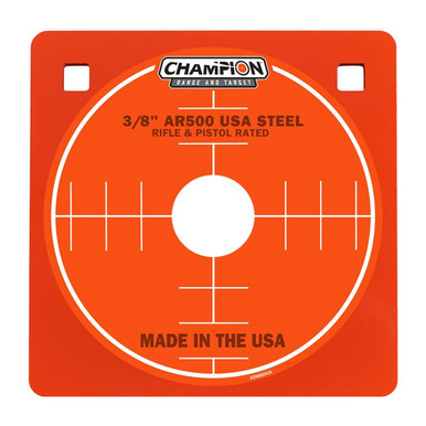 Champion Targets 44905 Center Mass  8" Rifle Gray AR500 Steel Square 3/8" Thick Hanging