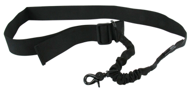 TacFire SL001B Single Point Sling 1.25" W x 20"-30" L Adjustable Double Bungee Black Nylon Webbing for Rifle/Shotgun