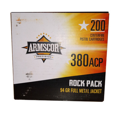 Armscor .380 ACP Pistol Ammo - 94 Grain | Full Metal Jacket | 200rd Box