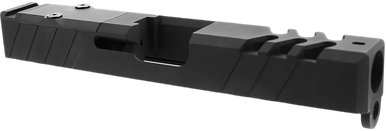 TacFire  Replacement Slide  40 S&W Graphite Black Cerakote Stainless Steel with Optics Cut & Slide Ports for Glock 23 Gen3