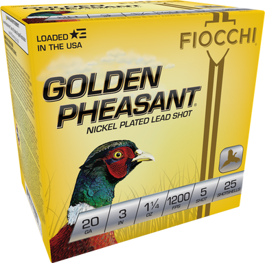 Fiocchi Golden Pheasant Shotgun Loads 20 ga. 3 in. 1 1/4 oz. 5 Shot 25 rd.