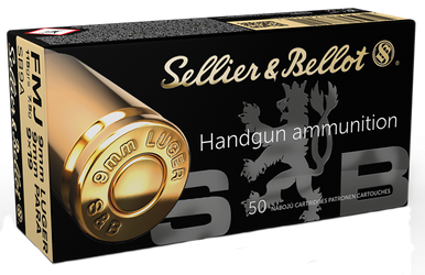 Sellier & Bellot Pistol Ammo 9mm Luger Full Metal Jacket 115 Grain 50 Rounds