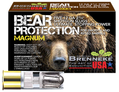 Brenneke SL122BPM Bear Protection  12Gauge 2.75" 1 3/8oz Slug Shot 5 Rounds