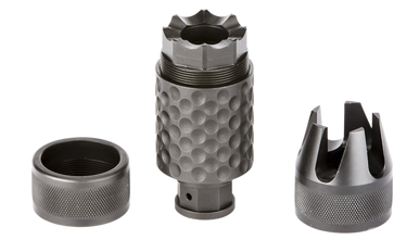 Spikes Tactical SAKB0200 Barking Spider2 Muzzle Brake Black Nitride 4140 Chromoly Steel with 5/8"-24 tpi Threads, 3.75" OAL & 1.40" Diameter for 30 Cal