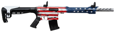 Citadel Boss-25 12GA, 18.75in. Barrel, 5rd, Adj. Comb. Black grip and stock. - US Flag (CBOSS2512USA)