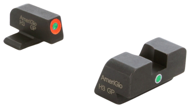 AmeriGlo XD201 i-Dot Sight set for Springfield Armory XD  Green Tritium Orange Outline Front Sight-Green Tritium Rear Sight