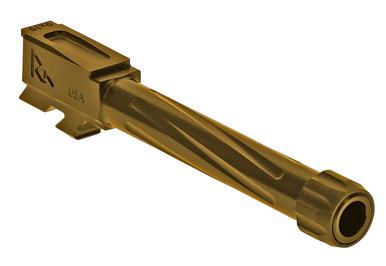 Rival Arms RA20G802E Precision V1 Drop-In Barrel 9mm Luger 4.17" Gold PVD Finish 416R Stainless Steel Material with Threading for Glock 48