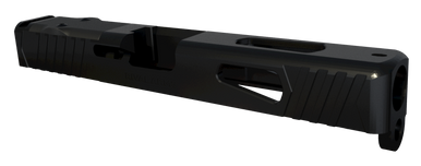 Rival Arms RA10G105A Precision Slide A1 QPQ Black 17-4 Stainless Steel with Front/Rear Serrations & Doctor Optic Cut for Glock 17 Gen3