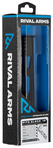 Rival Arms RA10G206A Precision Slide A1 with Docter Cut Black QPQ Case Hardened 17-4 Stainless Steel for Glock 19 Gen4