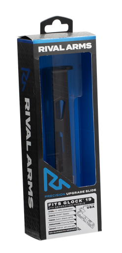 Rival Arms RA10G204A Precision Slide A1 QPQ Black 17-4 Stainless Steel with Front/Rear Serrations & RMR Optic Cut for 9mm Luger Glock 19 Gen4