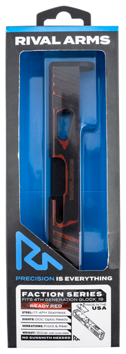Rival Arms RA-RA12G206A Faction Series Slide A1 with Docter Cut Cerakote Ready Red 17-4 Stainless Steel for Glock 19 Gen4