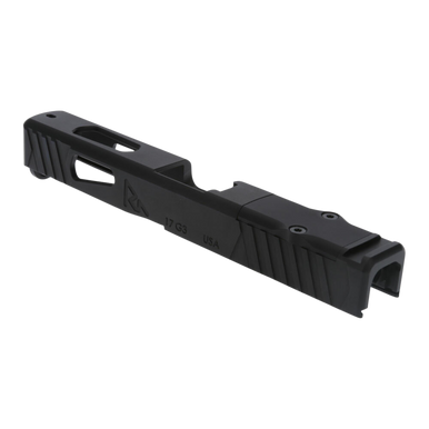 Rival Arms RA-RA10P102A Precision Slide  with Front & Rear Serrations QPQ Black 416R Stainless Steel for Sig P365XL