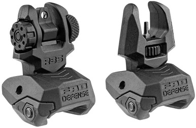 FAB Defense FXFRBS Front/Rear Folding Back-Up Sights  AR-15/ M16/ M4 Low Profile Dual Aperture Rear Sight Black Polymer and Metal