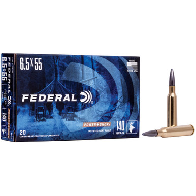 Federal Power-Shok 6.5x55 Swedish Jacketed Soft Point 140 Grain 20 Rounds