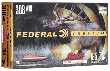 Federal Premium Swift Scirocco II 308 Winchester Polymer-Tipped 165 Grain 20 Rounds