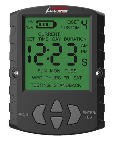 American Hunter AHUTM Universal Digital Timer  6/12 Volt, 1-30 Seconds Feed Rate, 2 Quick/16 Custom Settings