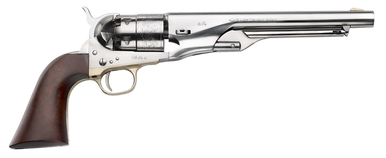 Pietta PF60OS448 1860 Army "Old Silver" 44 Cal 8" 6rd Old Silver Steel Frame, Cylinder & Round Barrel w/Walnut Grip