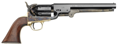 Pietta PF51CH44712 1851 Navy 44 Cal 7.50" 6rd Color Case Hardened Frame, Blued Cylinder & Octagon Barrel, Walnut Grip