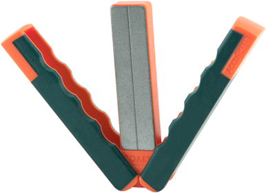 AccuSharp 077C Paddle Sharpener Folding Fine, Coarse Diamond Sharpener Gray/Orange Overmolded Rubber Handle