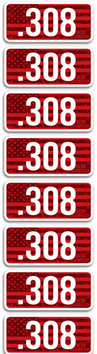 MTM Ammo Caliber Labels .308 Red 8/ct