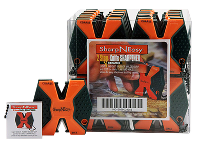 AccuSharp 335CD SharpNEasy 2-Step Sharpener Hand Held Fine/Coarse Ceramic Stone Sharpener Black/Orange Plastic 24