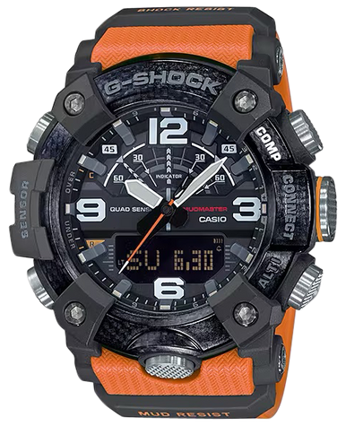 G-shock/vlc Distribution GGB1001A9 G-Shock Tactical MudMaster Keep Time Orange/Black Size 145-215mm Features Digital Compass