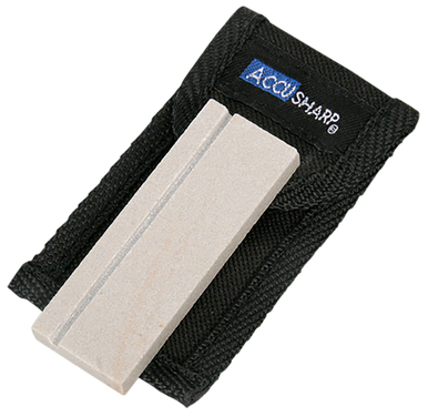 AccuSharp 024C Pocket Stone  Natural Arkansas Stone Sharpener White Includes Belt Carry Pouch