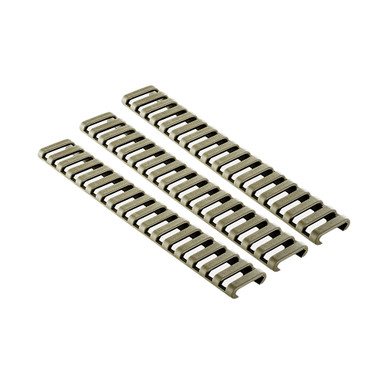 Ergo 1373DE Low-Pro Ladder Rail Covers Rifle 18 Slot Dark Earth Rubber 3 Pack