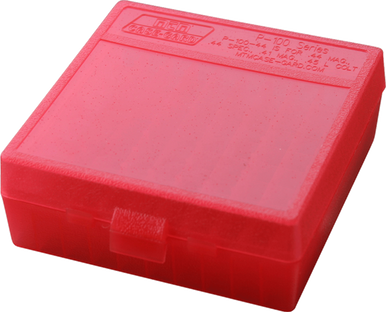 MTM Case-Gard P1004429 Ammo Box Flip-Top Multi Caliber Clear Red Polypropylene 100rd