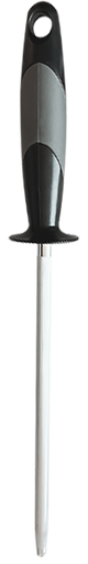 AccuSharp 032C Sharpening Steel  9" Black Overmolded Rubber Handle Steel