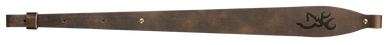 Browning 122488 Big Buckmark Sling made of Distressed Brown with Embossed Buckmark Leather, 25.50"-35.50" OAL & Adjustable Design for Rifles