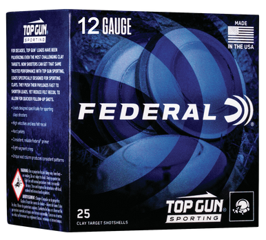 Federal TGS1288 Top Gun  12Gauge 2.75" 1oz 8Shot 25 Rounds