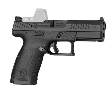 CZ-USA 91536 P-10 C  9mm Luger 15+1 4.02" Black Steel Barrel, Black Nitride Optic Ready/Serrated Steel Slide, Black Polymer Frame w/Picatinny Rail
