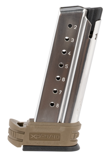 Springfield Armory XDS 8rd 9mm Luger Magazine Stainless Steel Flat Dark Earth