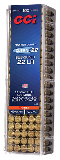 CCI Clean22 22 Long Rifle Lead Round Nose 40 Grain 100 Rounds
