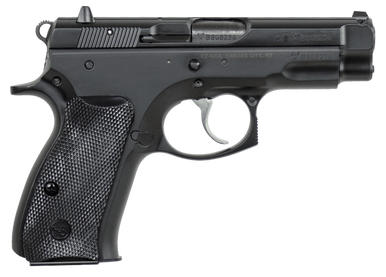 CZ-USA 01190 CZ 75 Compact *CA Compliant 9mm Luger 10+1 3.75" Blued Steel Barrel, Black Serrated Steel Slide, Black Polycoat Steel Frame w/Beavertail, Black Polymer Grip