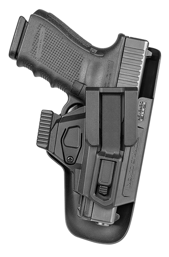FAB Defense SCCG9B Scorpus Covert  IWB Black Polymer Belt Clip Compatible w/Glock 17/19/23/32 Belt 1.50-1.75" Wide Right Hand