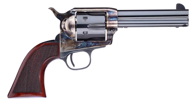 Taylors & Company 556201DE Short Stroke Smoke Wagon  45 Colt (LC) 6rd 4.75" Blued Cylinder & Barrel Color Case Hardened Steel Frame Checkered Walnut Navy Size Grip (Taylor Tuned)