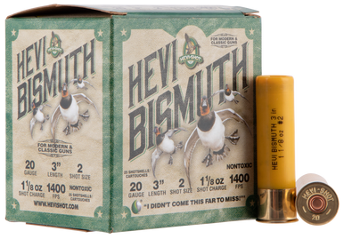 Hevi Shot Bismuth Shotgun Ammo 20 ga. 3 in. 1 1/8 oz. 2 Shot 25 rd.