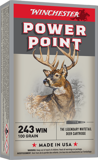 Winchester Super-X Rifle Ammo 243 Win 100 gr. Power-Point 20 rd.