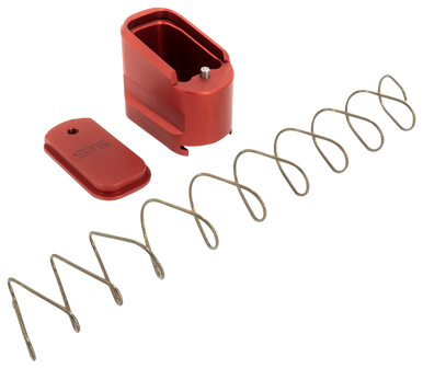 Shield Arms SAS15ME5RED Magazine Extension  5rd Compatible w/ Shield Arms S15 Magazine, Red Anodized Aluminum